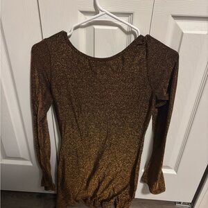 Elegant Brown Glitter Dress